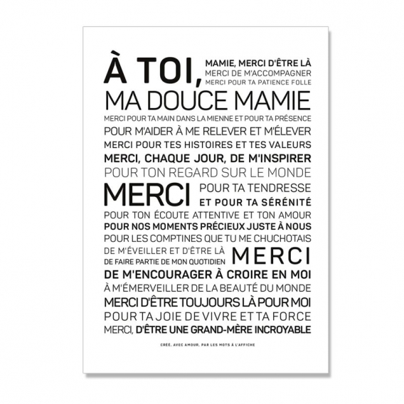 Carte postale Mamie @bonjourbibiche