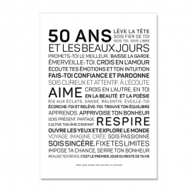 Carte anniversaire 50 ans Homme @bonjourbibiche