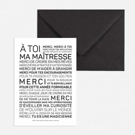 Carte Merci maîtresse @bonjourbibiche