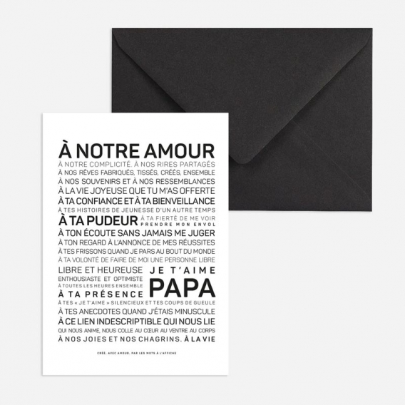 Carte Papa je t'aime @bonjourbibiche