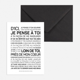 Jolie carte Je pense à toi @bonjourbibiche