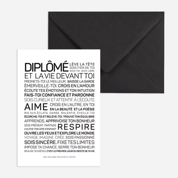 Carte de félicitation Diplôme @bonjourbibiche