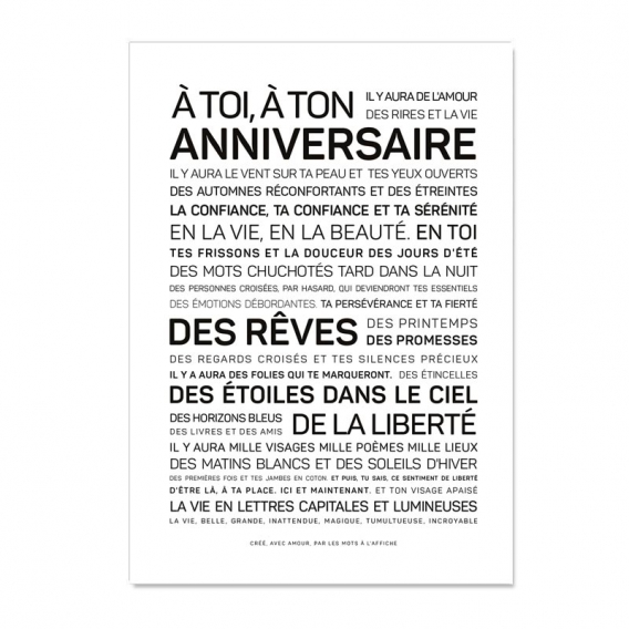 Carte anniversaire avec texte @bonjourbibiche