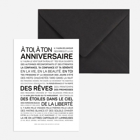 Carte anniversaire avec message @bonjourbibiche