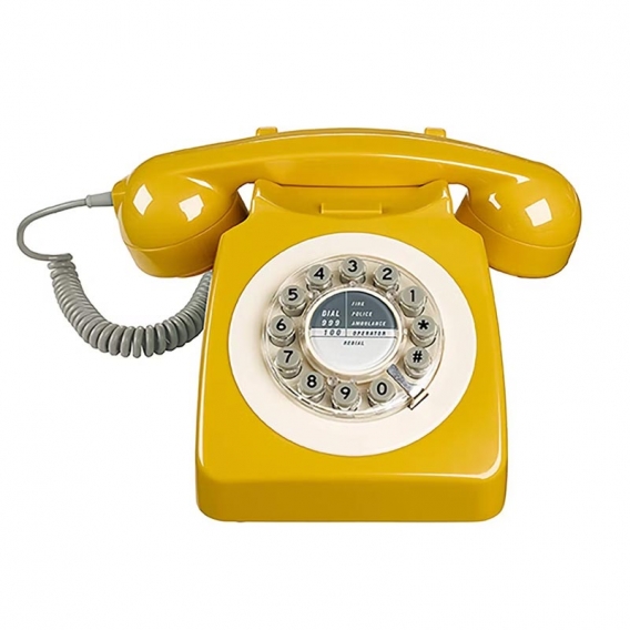 Téléphone vintage jaune @bonjourbibiche