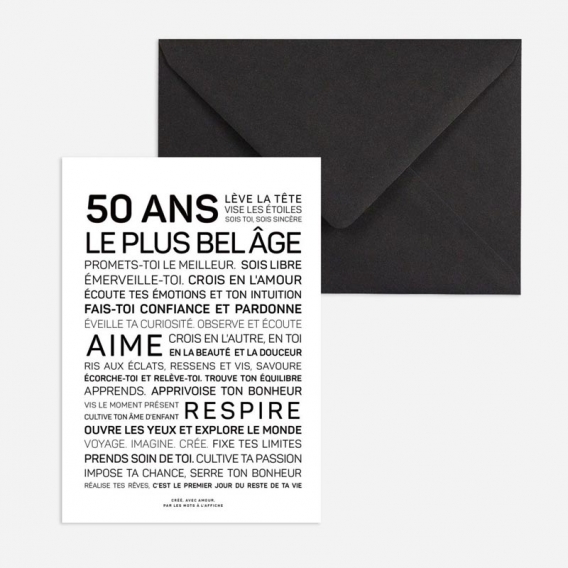 Carte anniversaire 50ans @bonjourbibiche