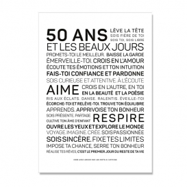 Carte anniversaire 50 ans Femme @bonjourbibiche