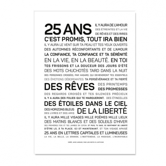 Carte anniversaire 25 @bonjourbibiche