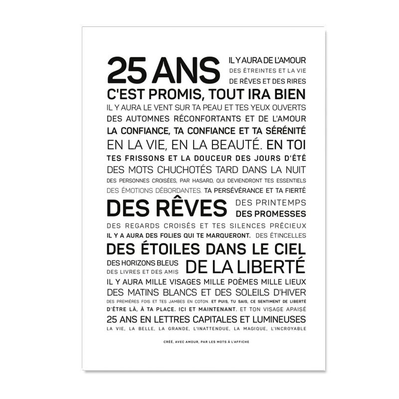 Carte anniversaire 25 ans