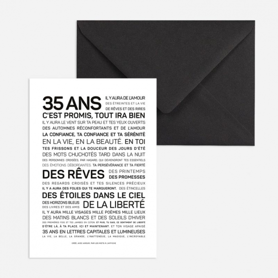 Carte anniversaire 35ans @bonjourbibiche