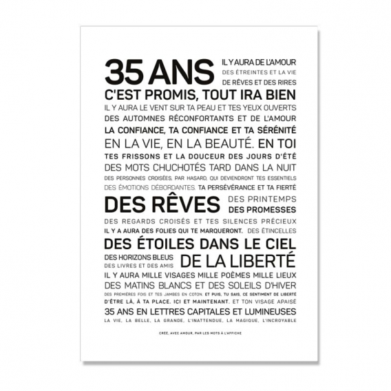 Carte anniversaire 35 ans @bonjourbibiche