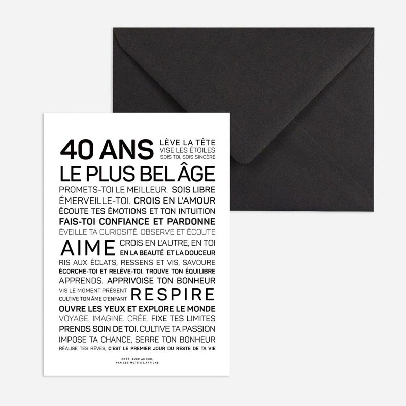 Affiche 40 ans - Les mots à l'affiche