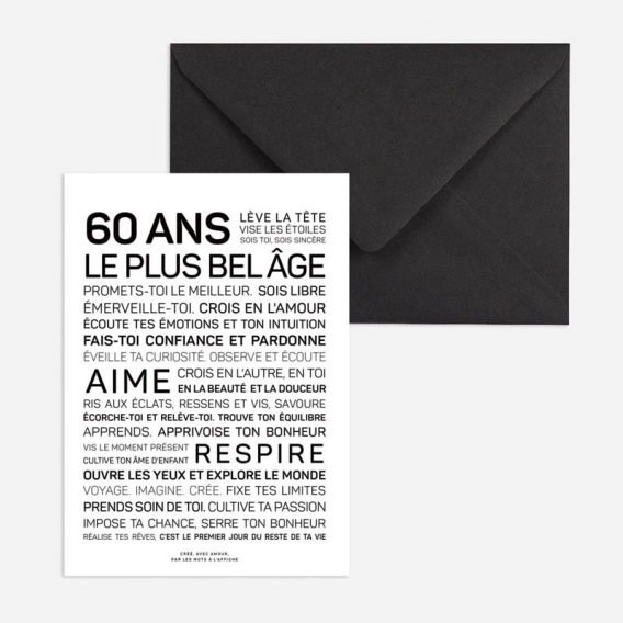 Carte d'anniversaire 60ans @bonjourbibiche