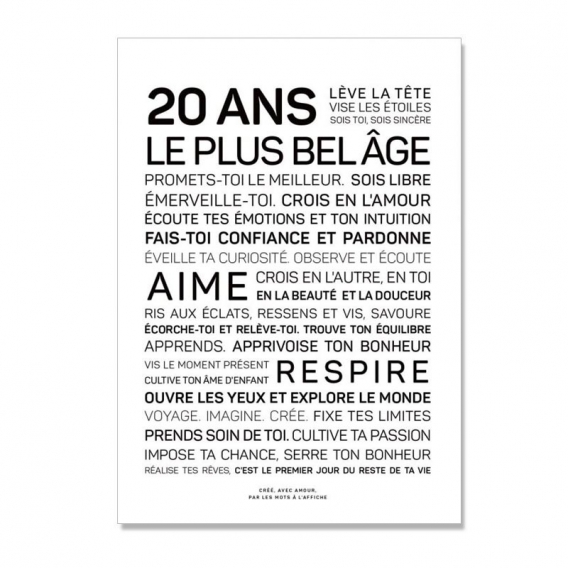 Carte anniversaire 20ans @bonjourbibiche