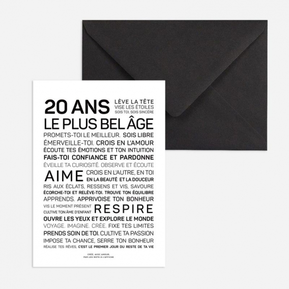 Carte d'anniversaire 20ans @bonjourbibiche