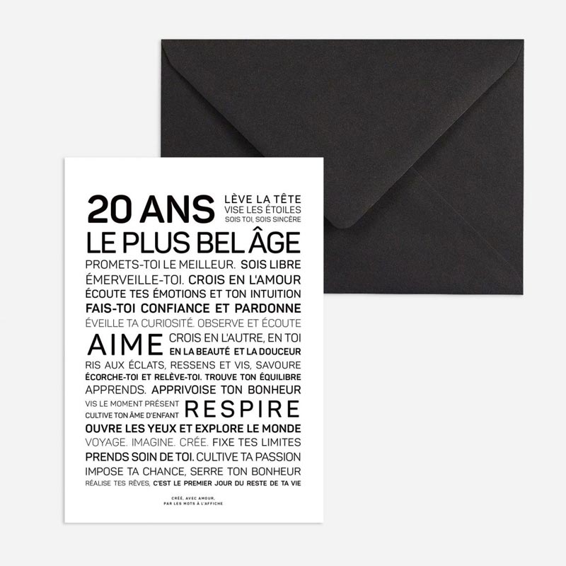 Affiche cadeau 7 ans, le plus bel âge - Les mots à l'affiche