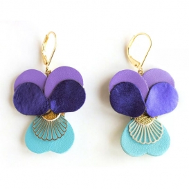 Boucles d'oreilles Pensées @bonjourbibiche