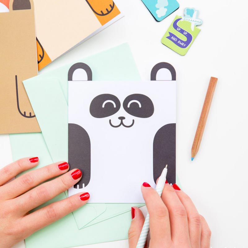 & Mrs Mr Panda Carte Carte-Cadeau Carte Postale Anniversaire de lours Törte Couleur Blanc