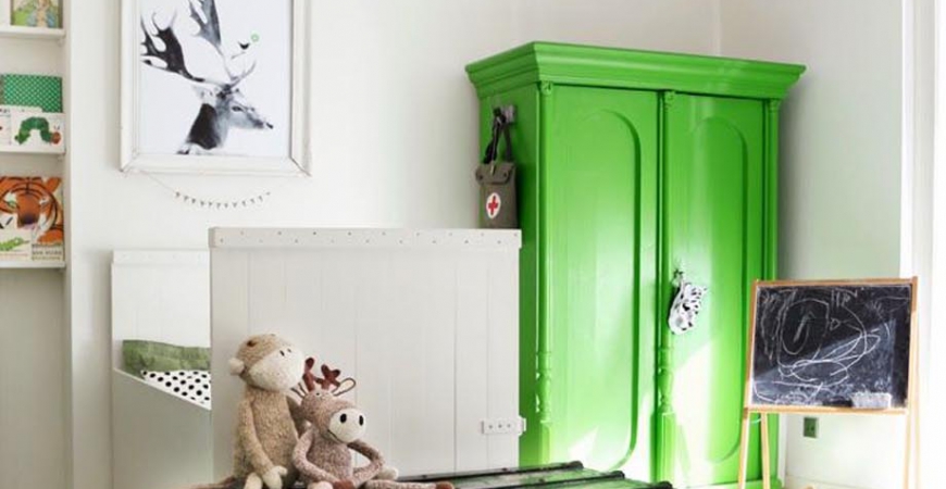 Déco : du vert pour la chambre des enfants